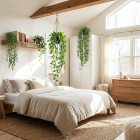 GOEJGSDJ artificial hanging trailing plants brighten walls with instant decor