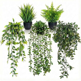 GOEJGSDJ realistic potted fern for desk decor and year-round greenery
