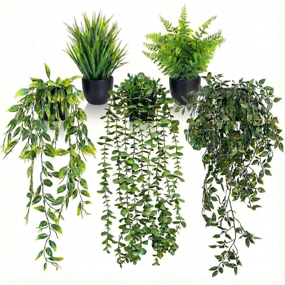 GOEJGSDJ realistic potted fern for desk decor and year-round greenery