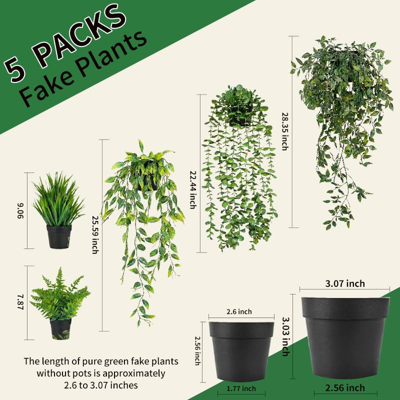 GOEJGSDJ realistic potted ivy for windowsills with lush color year-round