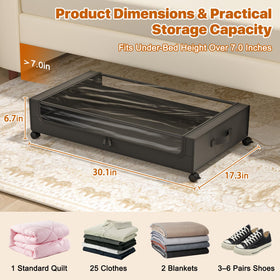 GoFujuco under-bed storage with 360-degree wheels gliding quietly.