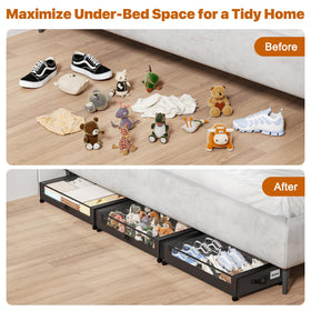 GoFujuco under-bed storage fits under beds, sofas, and closets.