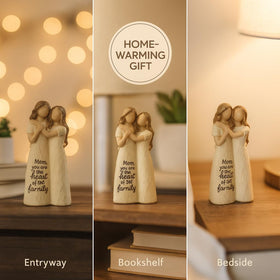 GoGnome Mom-Dau crackle-finish figure pairs with rustic or modern interiors for timeless appeal.