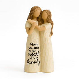 GoGnome Elegant Mom-Dau figurine with hand-in-hand pose enhances shelf decor and sentimental display.