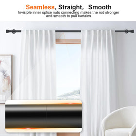 Gogrinliv 70in curtain rod 1-inch diameter supports heavy drapes reliably.
