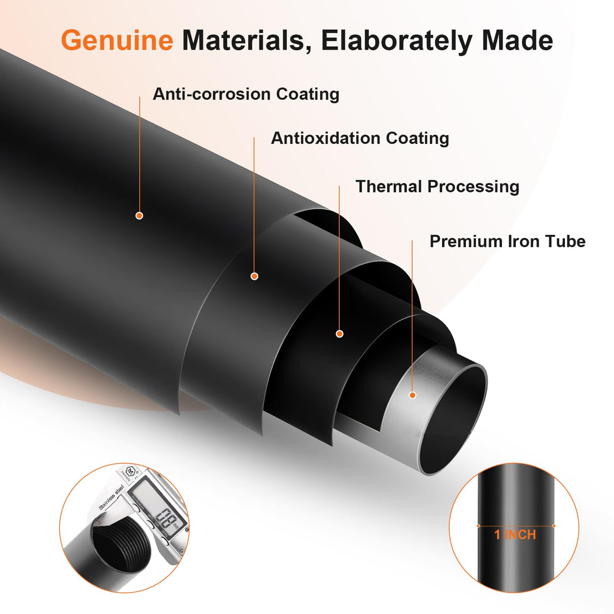 Gogrinliv 70in curtain rod hidden screws keep hardware discreet.