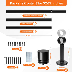 Gogrinliv 70in curtain rod indoor and outdoor use with sturdy design.