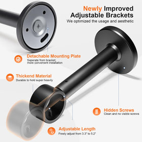 Gogrinliv curtain rod with seamless joints for smooth drapes.