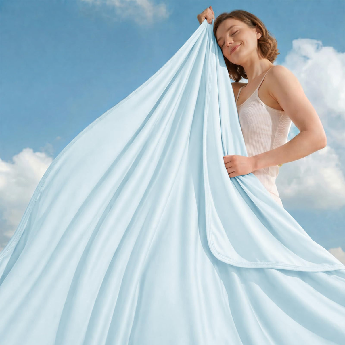 GOHERO cooling blanket on bed delivering cool comfort for warm nights