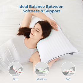 GOHOME pillow queen cooling cover close up emphasizes cooling feel.