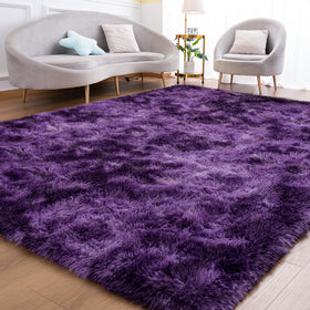 Goideal fluffy rug 5x7 purple for a cozy bedroom and soft underfoot.