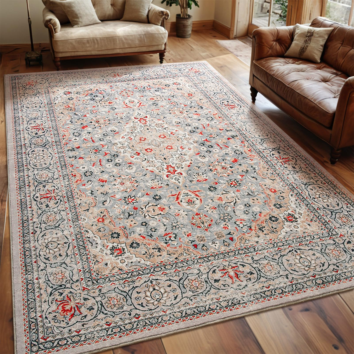 Goideal washable rug 4x6 beige offers soft, easy-care surface for living spaces.