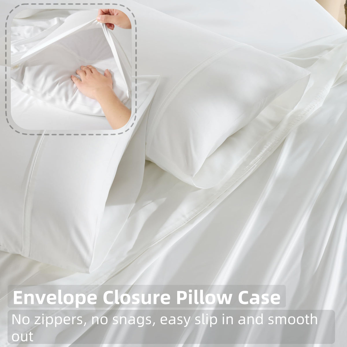 GOKOTTA 300 thread count sateen weave feels luxurious.
