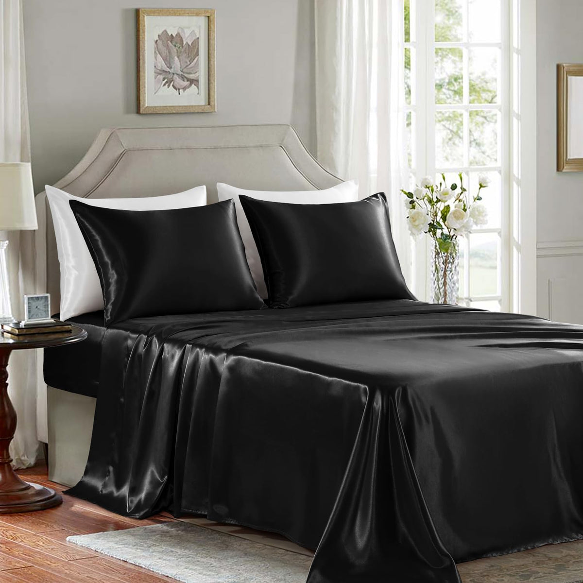 GOLAL fitted sheet with 16-inch deep-pocket holds mattress securely