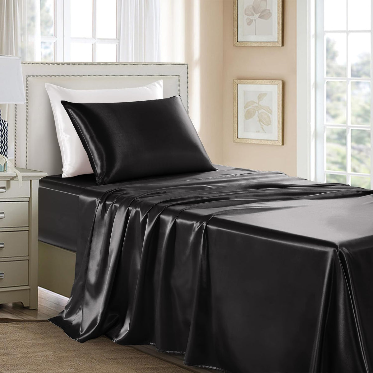 GOLAL Satin Sheets Twin 3pc Set with a luxurious silky finish for lasting comfort.