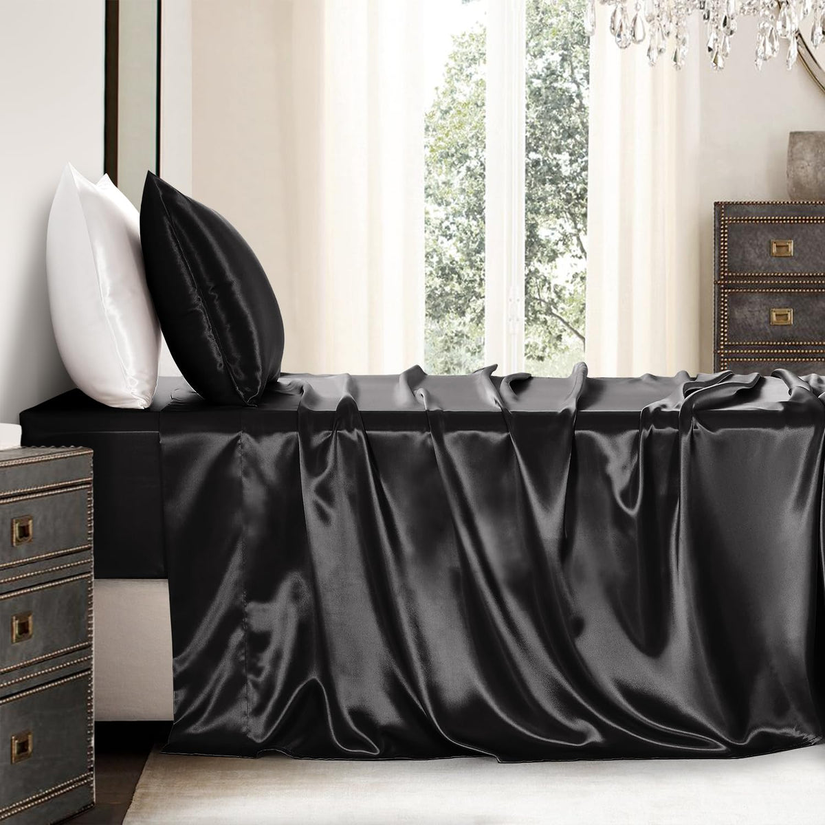 GOLAL satin sheets wrinkle-free surface maintains a neat bed look.