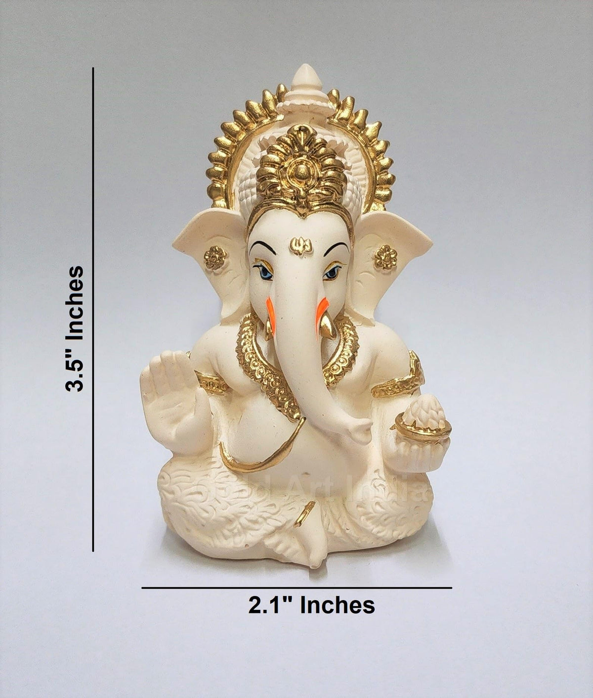 Gold Art India Ganesha idol ideal for puja room display.