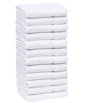 Gold Textiles 12-pack white hand towels 15x25 close-up of soft weave