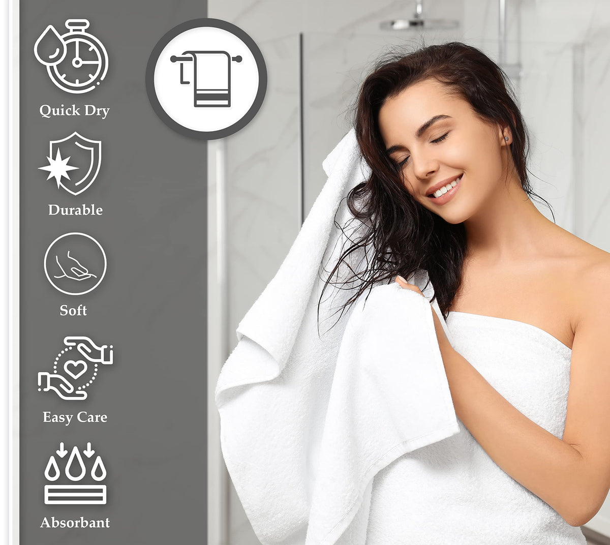GOLD TEXTILES cotton blend towels offer soft, durable hospitality-grade performance