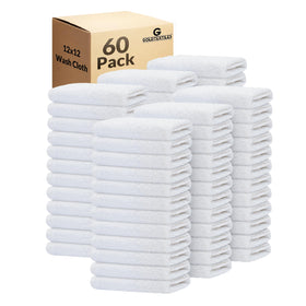 GOLD TEXTILES bulk white washcloths 12x12 inches for versatile cleaning