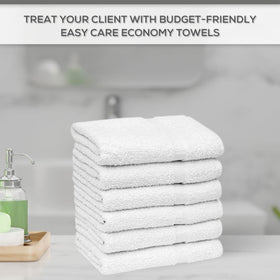 GOLD TEXTILES economy towels feature double stitch hems for longevity