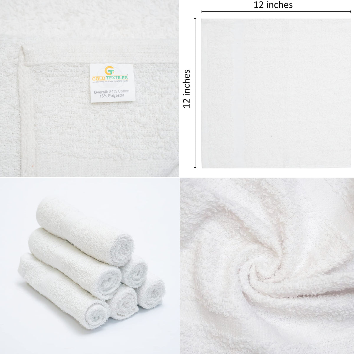 GOLD TEXTILES cotton blend washcloths emphasizing durability and easy care
