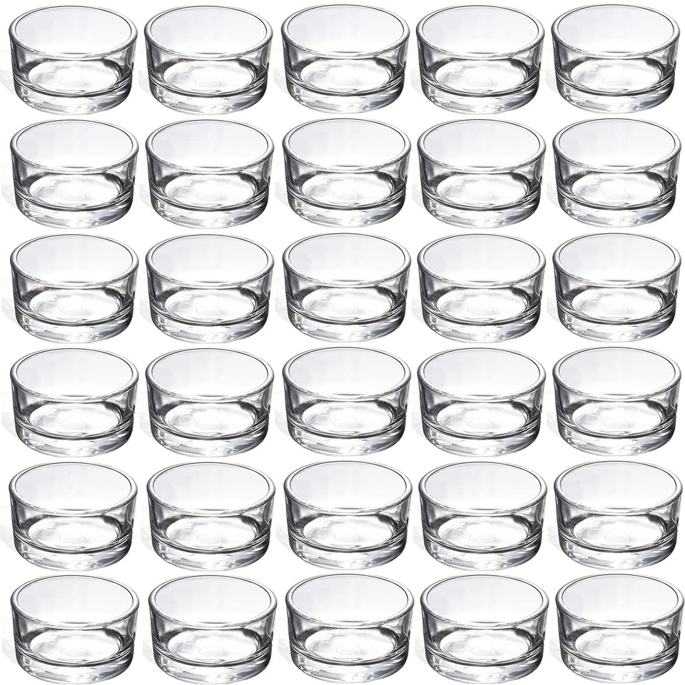 GOLDEAL 30 pcs clear glass tealight holders for elegant centerpieces