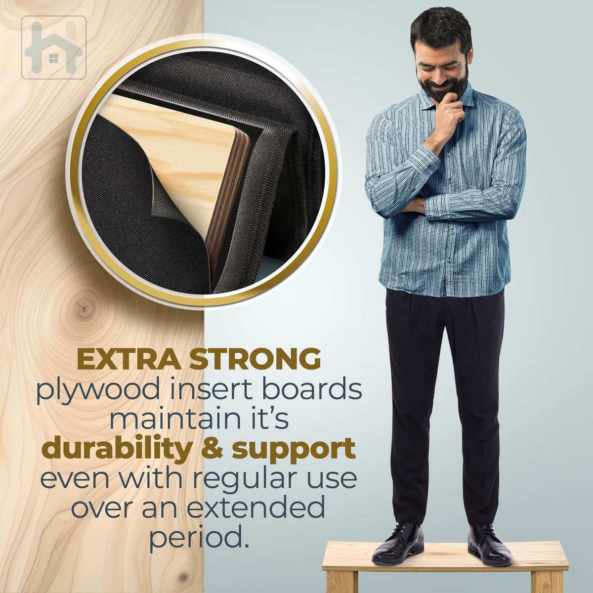 Golden Home Essentials anti-slip hexagram grip keeps cushions in place.