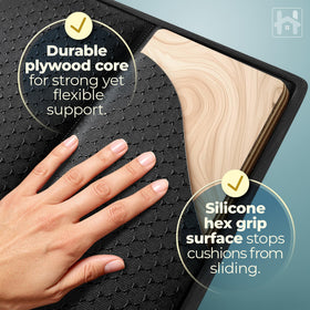 Golden Home Essentials foldable width adjustment enables snug sofa fit.