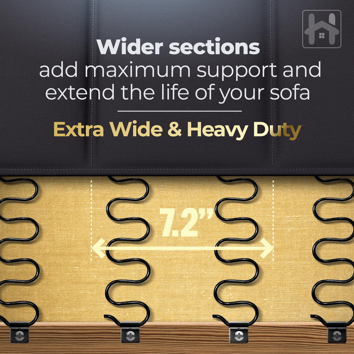 Golden Home Essentials heavy duty plywood core provides sturdy base for sagging cushions.