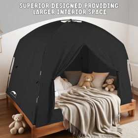 GOLDEN MARS bed tent side entry shows inside outside access
