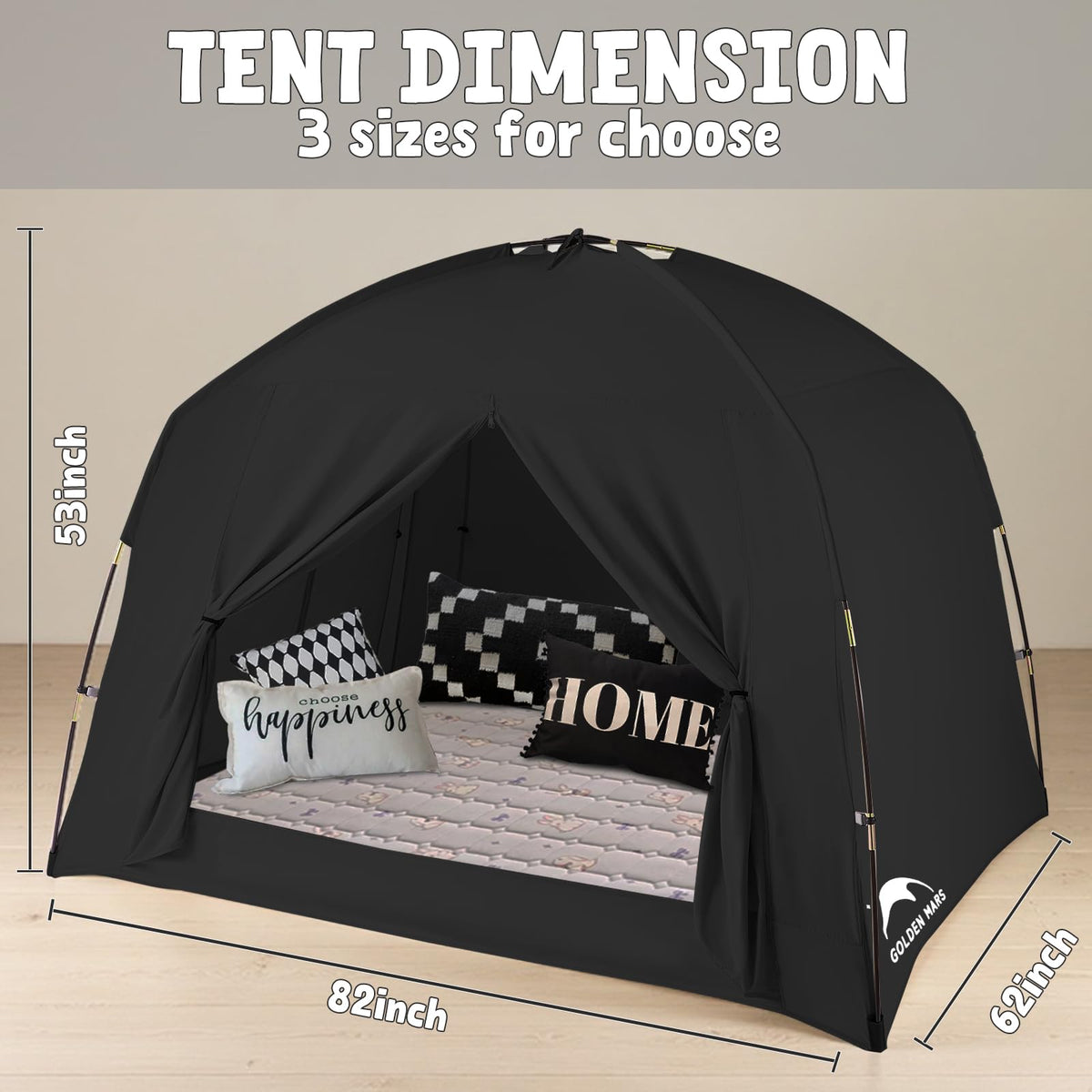 GOLDEN MARS bed tent with starlight string adds cozy bedtime ambience