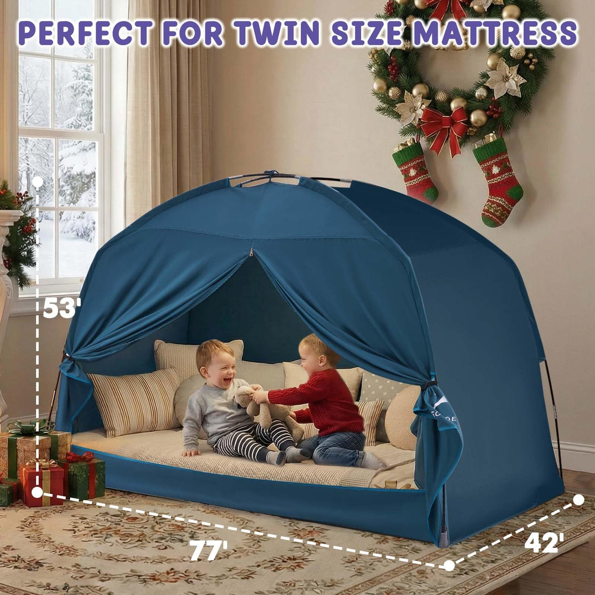 Golden Mars bed tent is easy to assemble for quick setup