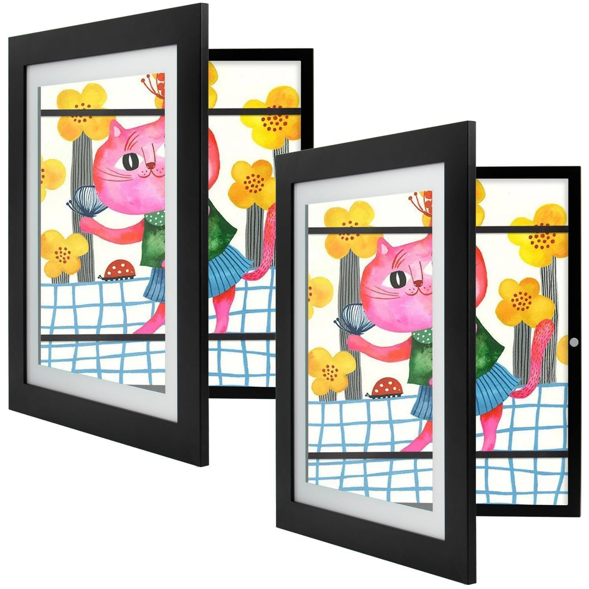 Golden State Art 10x12-5 kids frame front view shows artwork clearly with tempered glass