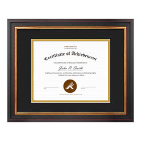 Golden State Art 11x14 frame close-up highlighting premium finish for certificates.