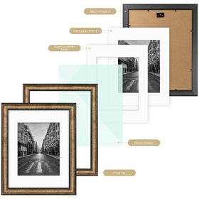 Frame displays 11x14 without mat for a bold look.