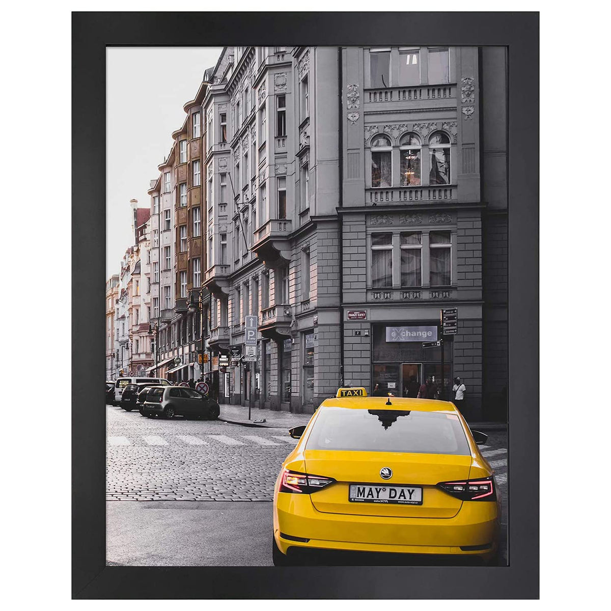 Golden State Art 16x20 black frame front view with tempered glass protection