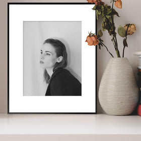 Golden State Art 16x20 frame front view in minimalist black aluminum.
