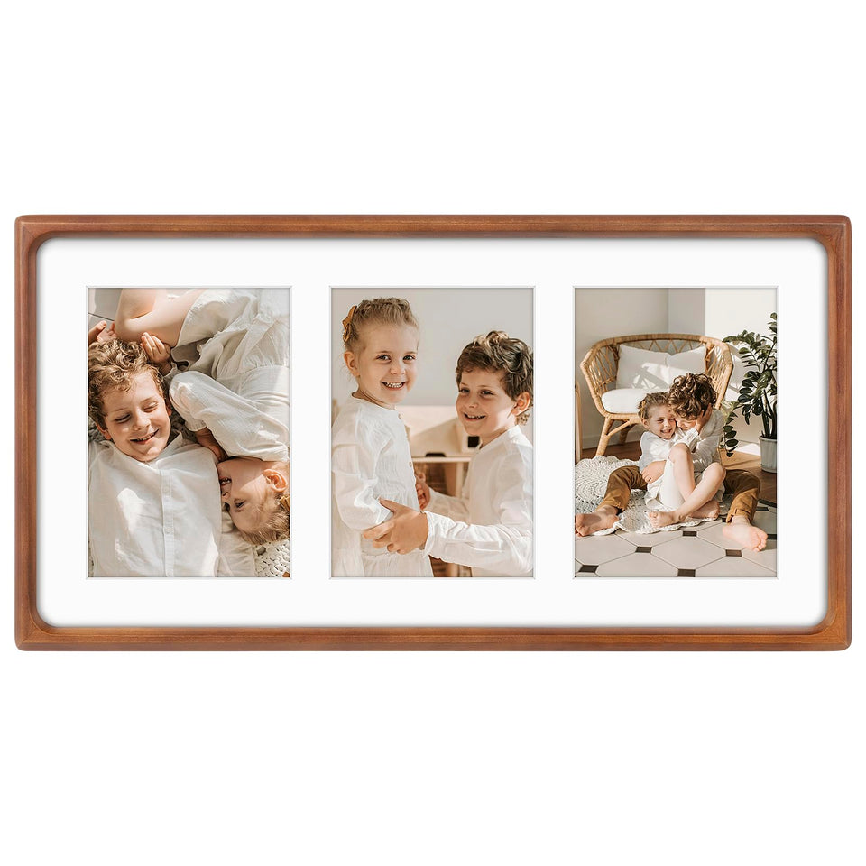 Golden State Art 5x7 collage frame displays three photos for a personalized wall display.
