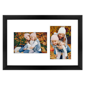 Golden State Art 8x12 black collage frame, front view, ideal for gallery-style wall display.