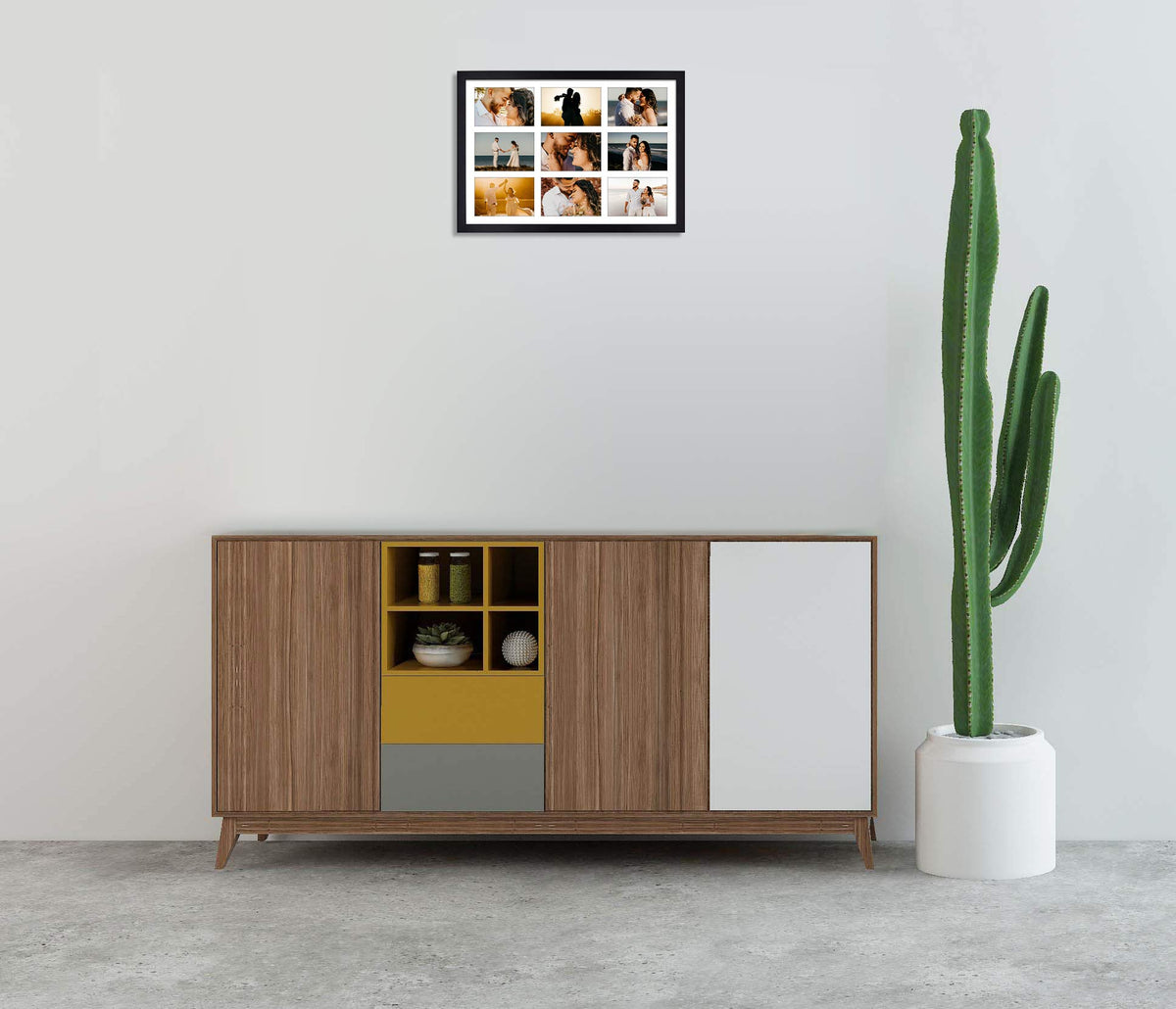 Golden State Art black minimalist frame adds contemporary flair to any room.