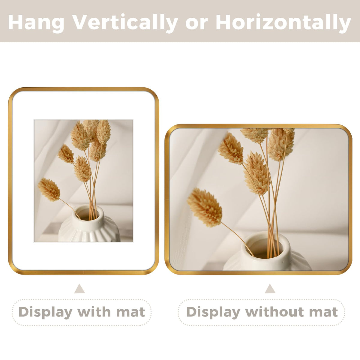 Golden State Art bronze-gold frame complements modern decor with a matte surface