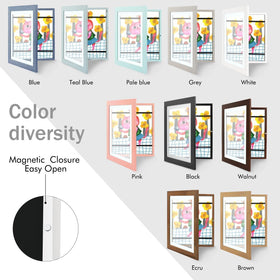 Golden State Art changeable frame accommodates 2D and 3D artworks in white finish.