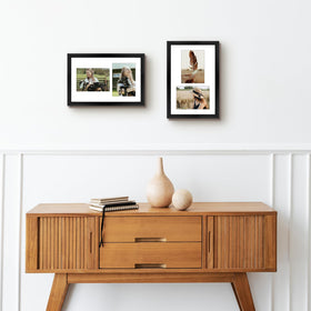 Golden State Art collage frame opening mat area shows precise photo sizing.