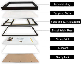 Golden State Art horizontal wall display showing three sawtooth hangers