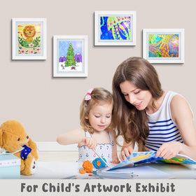 Golden State Art elastic straps inside secure artworks within the white frames.