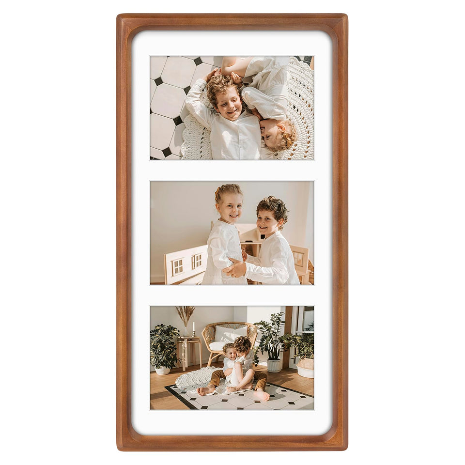 Golden State Art four-by-six collage frame with three openings for three photos