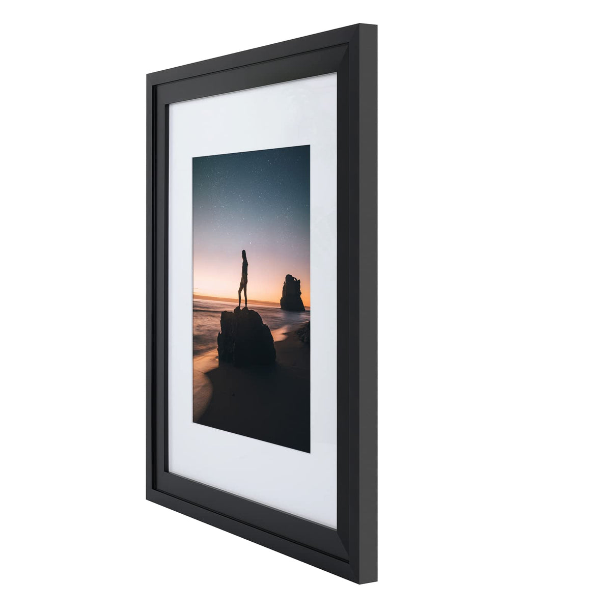 Golden State Art frame back with hangers enables horizontal or vertical wall display.