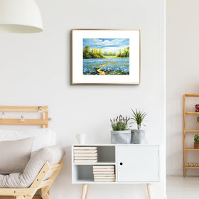 Golden State Art back hangers support vertical or horizontal display.