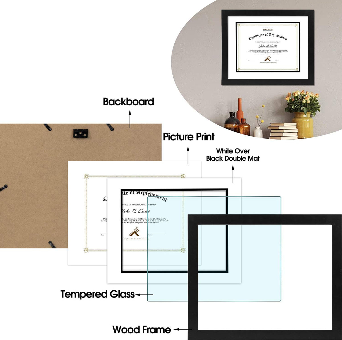 Golden State Art frame back hardware includes turning clips and sawtooth hangers